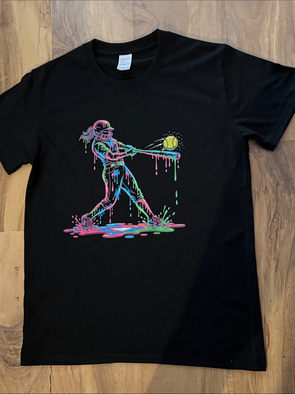 NWOT.Unisex…Neon Drip Softball Graphic Short Sleeve Tee